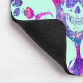 ピンクおよび青のカラフルで数々のなスカルパターン マウスパッド (コーナー)