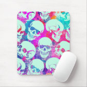 ピンクおよび青のカラフルで数々のなスカルパターン マウスパッド (マウス)