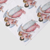 ピンクおよび青のクリスマスの天使 薄葉紙 (詳細)