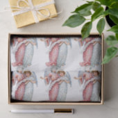 ピンクおよび青のクリスマスの天使 薄葉紙 (ギフト)