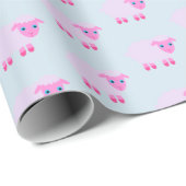 ピンクおよび青のベビーの子ヒツジの包装紙 ラッピングペーパー (ロールコーナー)