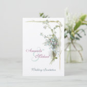 ピンクおよび青忘れ私nots結婚式 招待状 (スタンド正面)