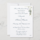 ピンクおよび青忘れ私nots結婚式 招待状 (裏面)