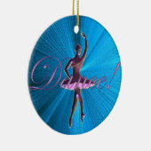 ピンクおよび青緑のバレリーナのオーナメント セラミックオーナメント (右)