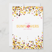 ピンクおよび黄色いヒマワリの誕生日 招待状 (裏面)