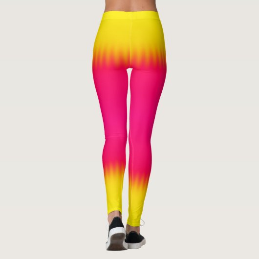 ピンクおよび黄色い勾配のレギンス レギンス (裏面)