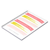 ピンクおよび黄色い水彩画のブラシはカスタムをなでます ノートブック (左側)