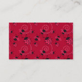 ピンクおよび黒いてんとう虫パターン 名刺 (裏面)