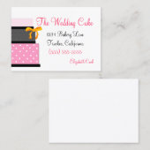 ピンクおよび黒いウエディングケーキのベーカリー 名刺 (正面/裏面)