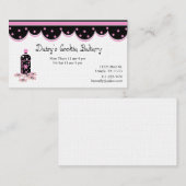 ピンクおよび黒いクッキー用の瓶の名刺 名刺 (正面/裏面)