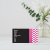 ピンクおよび黒いジグザグ形 名刺 (スタンド正面)