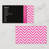 ピンクおよび黒いジグザグ形 名刺 (正面/裏面)