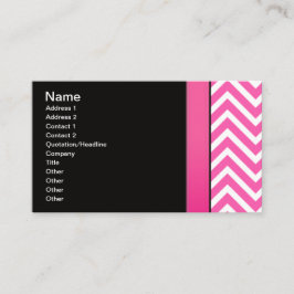 ピンクおよび黒いジグザグ形 名刺