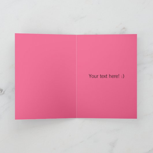 ピンクおよび黒いダマスク織、誕生日 カード (内部)