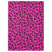 ピンクおよび黒いヒョウのプリント クリップボード (裏面)