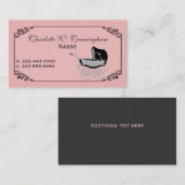 ピンクおよび黒い乳母のカスタムな名刺 名刺 (正面/裏面)