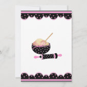 ピンクおよび黒い台所ブライダルシャワーの招待状 招待状 (裏面)