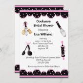 ピンクおよび黒い台所ブライダルシャワーの招待状 招待状 (正面/裏面)