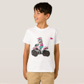 ピンクおよび黒い女の子ATVのライダー Tシャツ (正面フル)