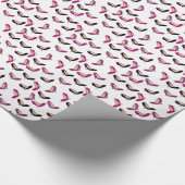 ピンクおよび黒い小剣のハイヒールの包装紙 ラッピングペーパー (角)