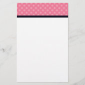 ピンクおよび黒い水玉模様のカスタムの文房具 便箋 (正面)