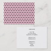 ピンクおよび黒い水玉模様パターン。 むらがある 名刺 (正面/裏面)