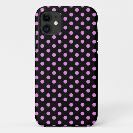 ピンクおよび黒い色の水玉模様 Case-Mate iPhoneケース (裏面)