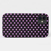 ピンクおよび黒い色の水玉模様 Case-Mate iPhoneケース (裏面(横))