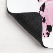 ピンクおよび黒い蝶mousepad マウスパッド (コーナー)