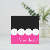 ピンクおよび黒い誕生日の招待状 招待状 (スタンド正面)