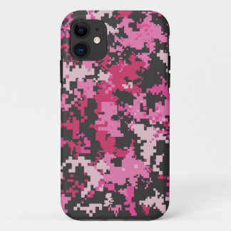 ピンクおよび黒い迷彩柄のiPhoneの箱 iPhone 11 ケース