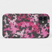 ピンクおよび黒い迷彩柄のiPhoneの箱 Case-Mate iPhoneケース (裏面(横))