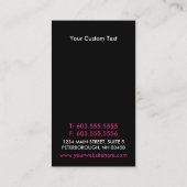 ピンクおよび黒くアーガイル柄のな名刺 名刺 (裏面)