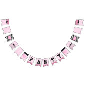 ピンクおよび黒のパーティーの旗 バンティングフラッグ (全)