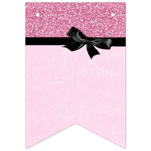 ピンクおよび黒のパーティーの旗 バンティングフラッグ (第1の旗)