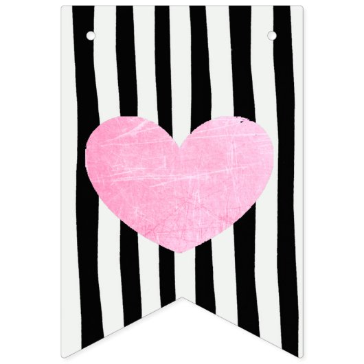 ピンクおよび黒のパーティーの旗 バンティングフラッグ (第3の旗)