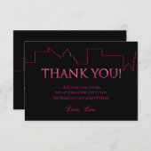 ピンクおよび黒の都市|サンキューカード サンキューカード (正面/裏面)