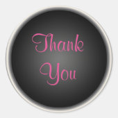 ピンクおよび黒1.5"は円形ステッカー感謝していしています ラウンドシール (正面)