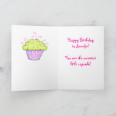 ピンクおよびTurquioseのカップケーキカード カード (内部)