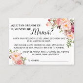 ピンクお母さんベリーゲームのバイリンガルカードはどれくらい大きい プレイスカード (裏面)