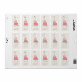 ピンクお洒落お誕生日ケーキガールパーティーラベル ラベル (フルシート)