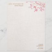 ピンクお洒落さくらんぼ自然 レターヘッド (正面)