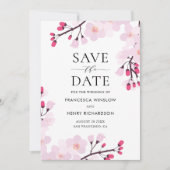 ピンクお洒落さくらんぼ花ズボタニカル セーブザデート (正面)