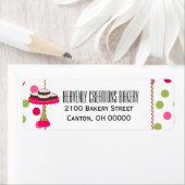 ピンクお洒落とグリーンのベーカリーリターンラベル ラベル (インサイチュ)