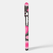 ピンクお洒落とグレーのハートと花のフローラ Case-Mate iPhoneケース (裏面 / 左)