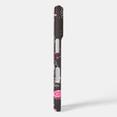ピンクお洒落とグレーのハートと花のフローラ Case-Mate iPhoneケース (裏面 / 右)