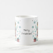 ピンクお洒落とブルーのクリスマスエンジェル コーヒーマグカップ (中央)