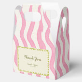 ピンクお洒落とモダングリーンの結婚式の引き出物ボックス フェイバーボックス (オープン)