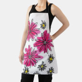 ピンクお洒落と白の花 エプロン (インサイチュ)