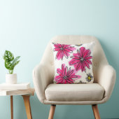 ピンクお洒落と白の花 クッション (椅子)
